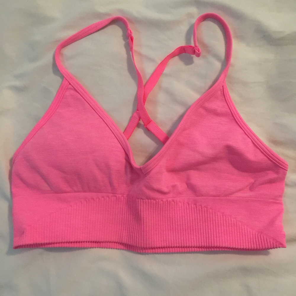 Lululemon ebb to street bra size 8 hot pink